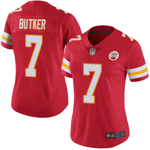 Women Kansas City Chiefs 7 Butker Harrison Red Team Color Vapor Untouchable Limited Player Football Nike NFL Jersey